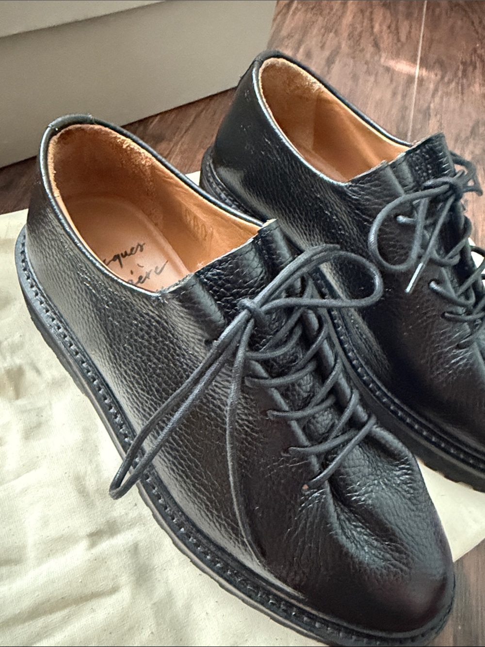 Jacques Solovière Paris EDOUARD LUG GRAINED BLACK Size 37 - Picture 2 of 8